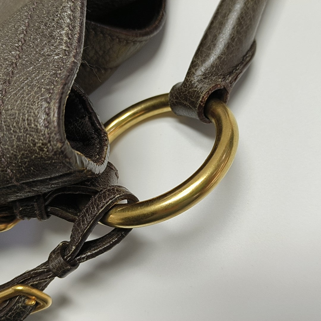 Calfskin Top Handle Bag Gray
