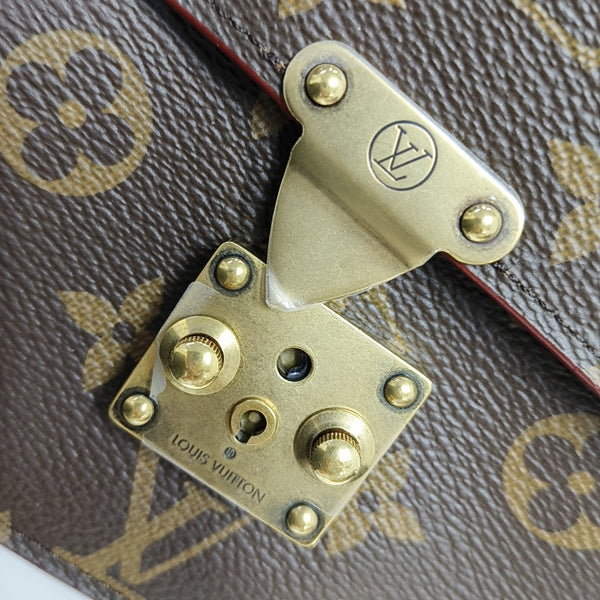 S LOCK Monogram Coated Canvas Brown