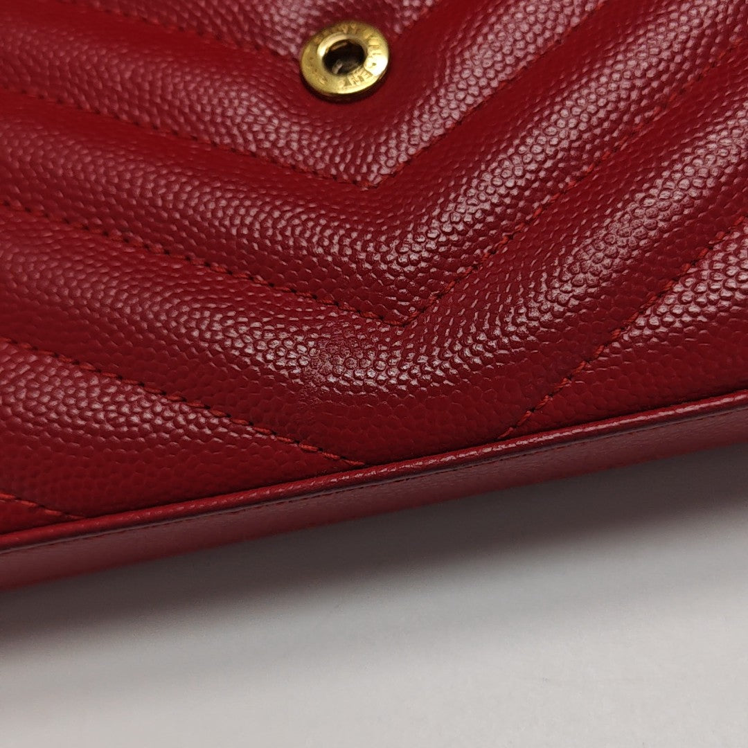 MONOGRAM Medium Chevron Calfskin Red