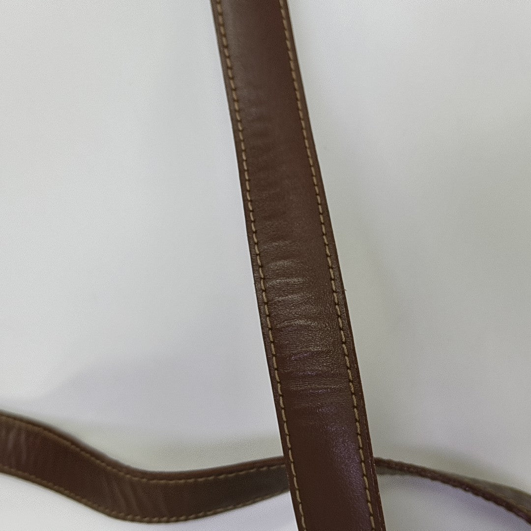 Coated Canvas Shoulder Bag Beige