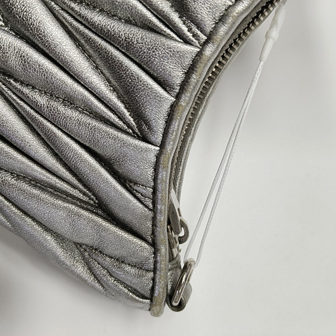 Quilted Lambskin Shoulder Bag Silver
