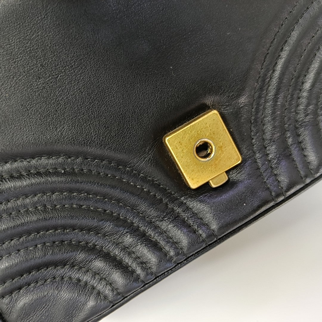 GG Marmont Mini Quilted Calfskin Black
