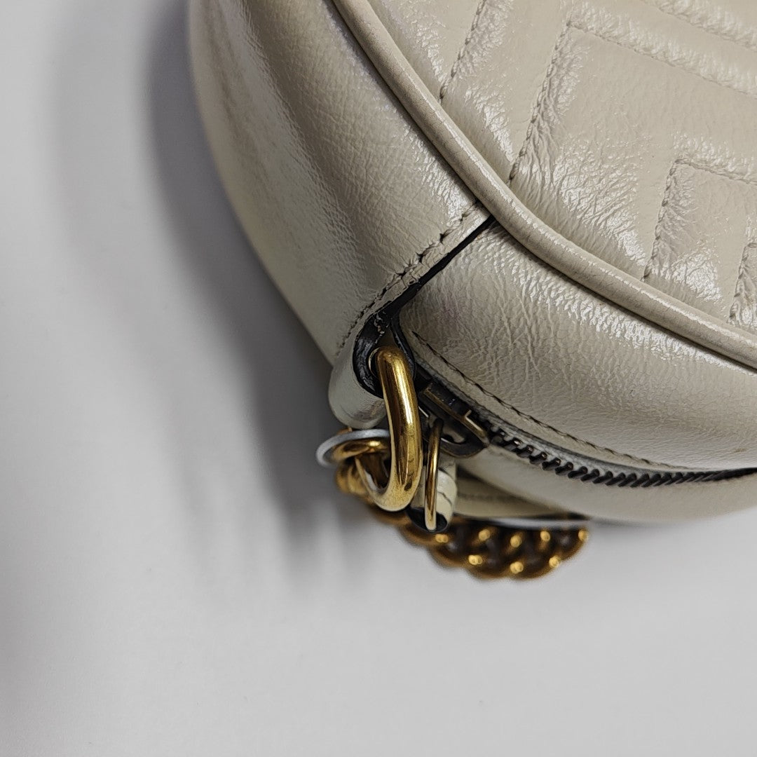 GG Marmont Mini Quilted Calfskin White
