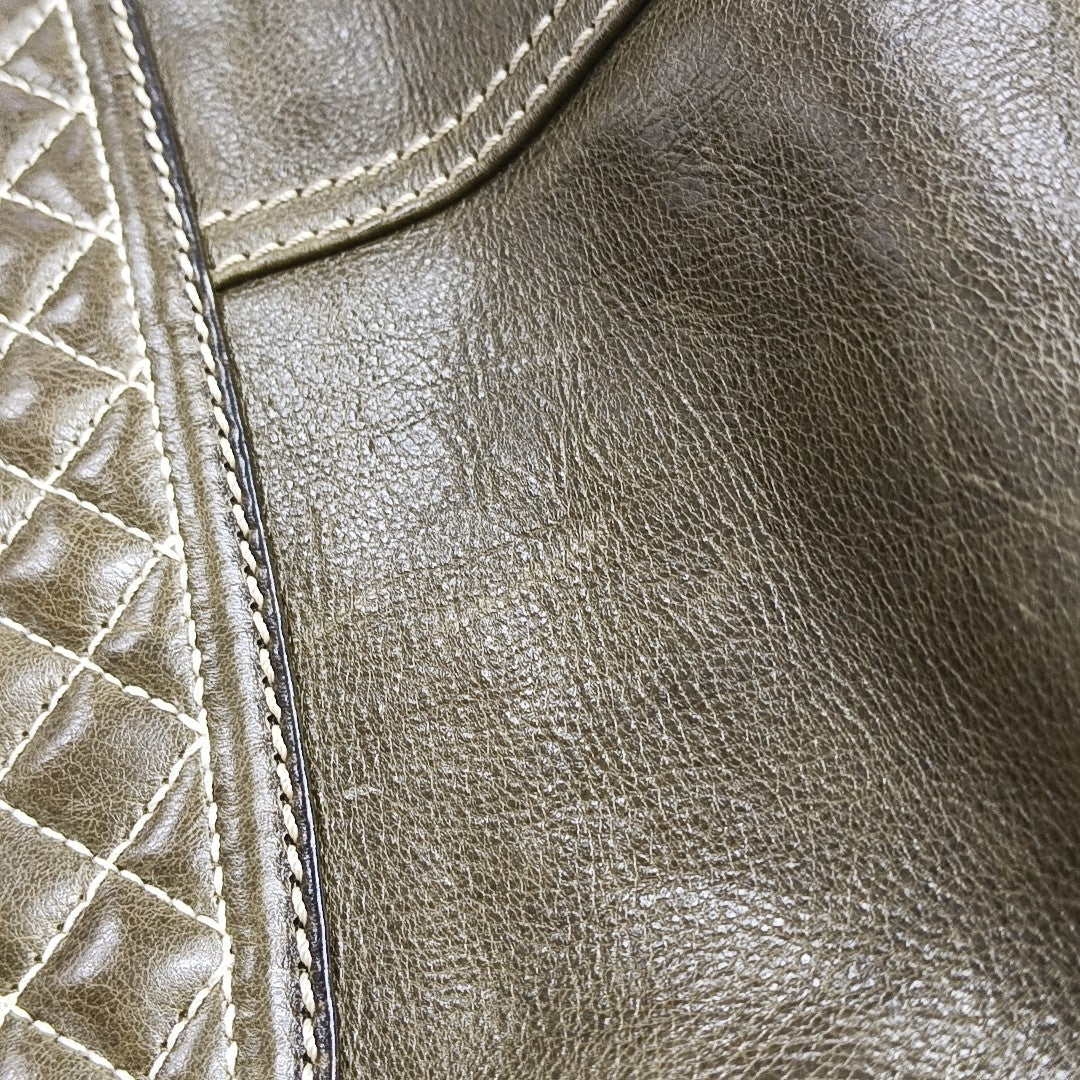 BOOGIE Medium Quilted Calfskin Green
