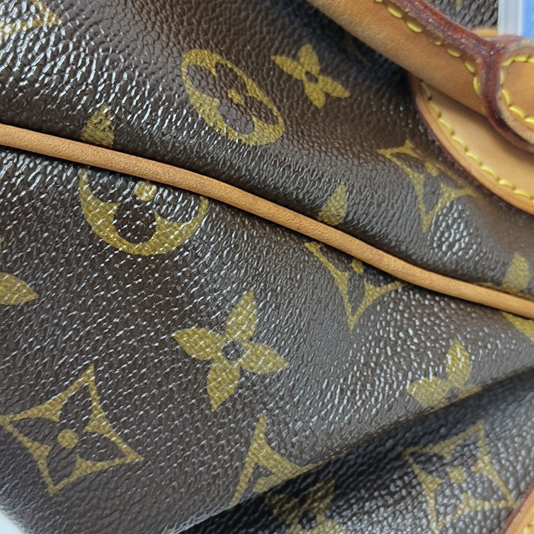 Monogram Coated Canvas Top Handle Bag Brown
