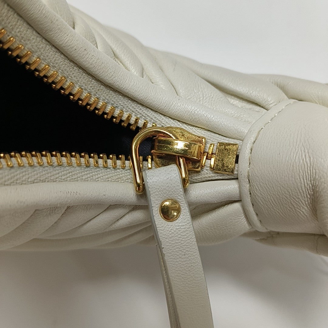 Wander Matelassé Small Quilted Lambskin White