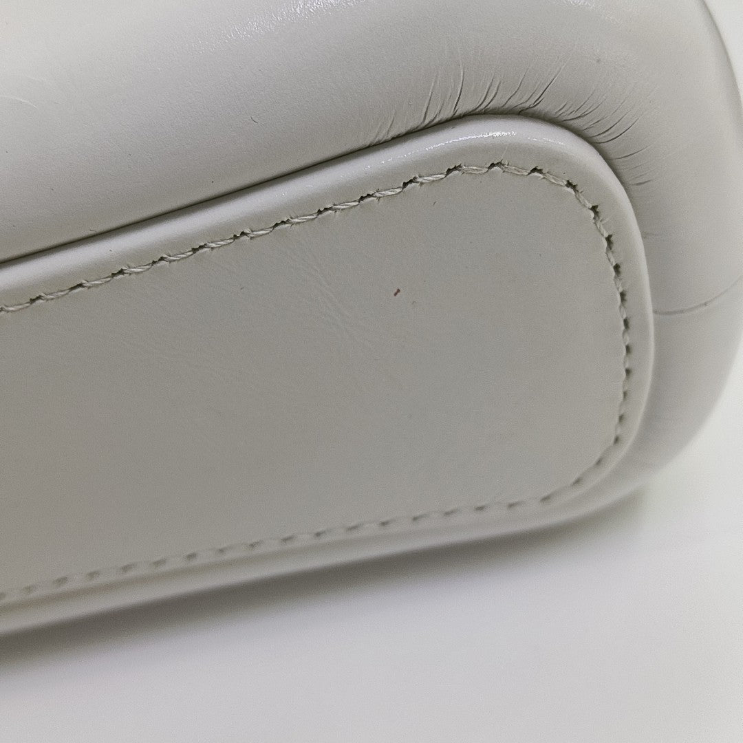 GABRIELLE Becerro Vintage Acolchado Pequeño Blanco