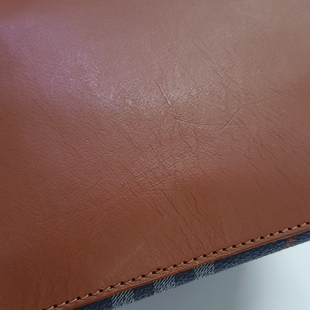 Coated Canvas Shoulder Bag Blue