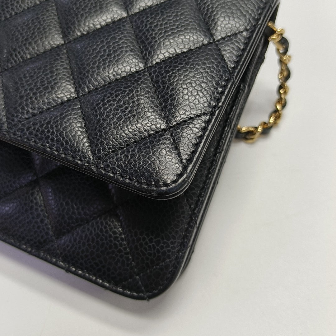 WOC Quilted Grained Calfskin Black