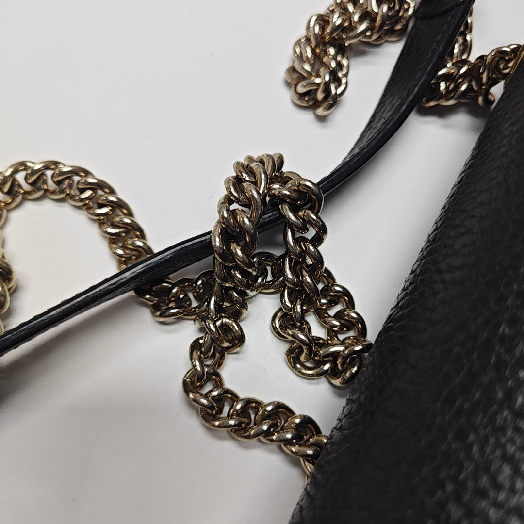 Interlocking G Small Calfskin Black