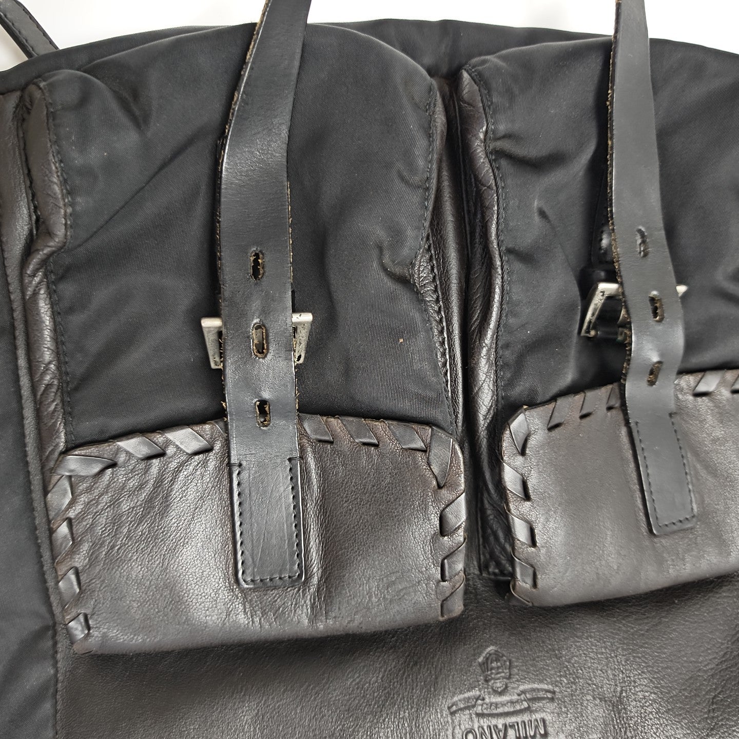 Quilted Nylon Backpack Black