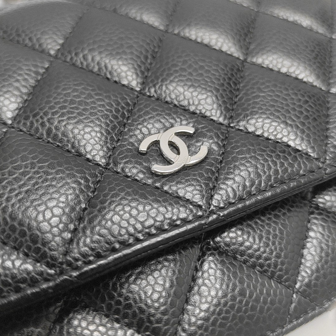 WOC Quilted Grained Calfskin Black