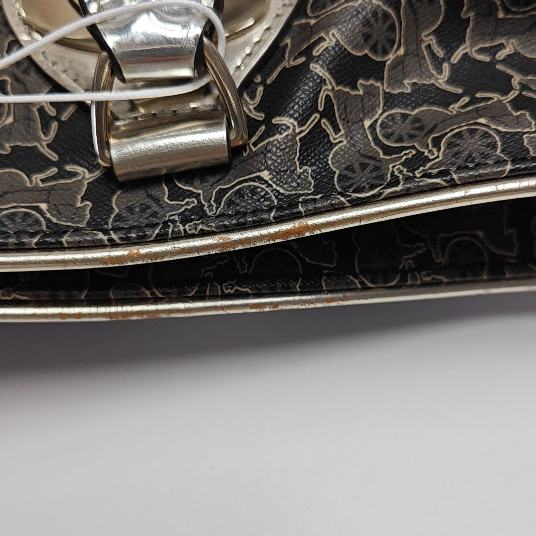 Coated Canvas Top Handle Bag Gray