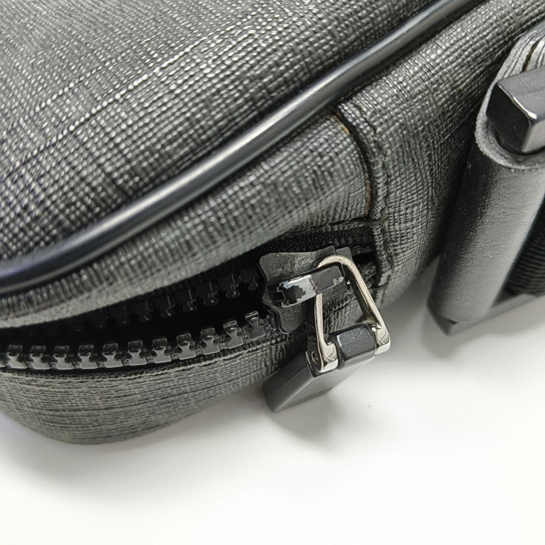Monogram Coated Canvas Shoulder Bag Black