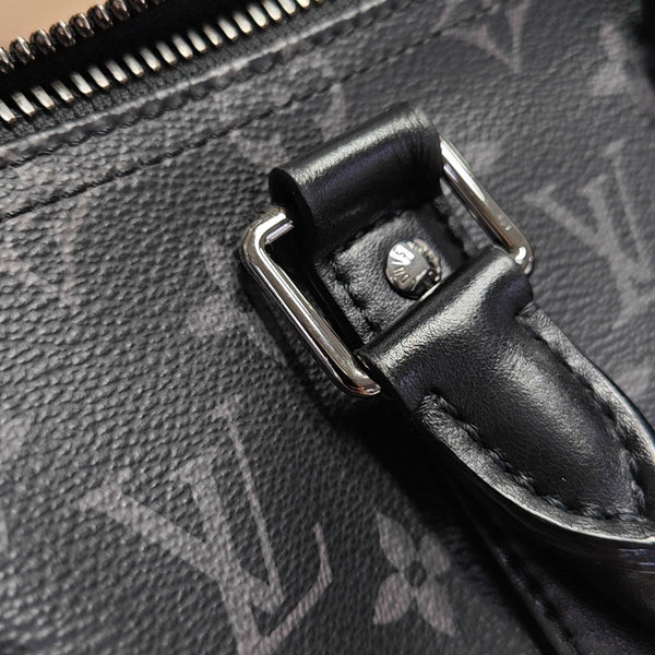 KEEPALL 25 Monogram Coated Canvas Black