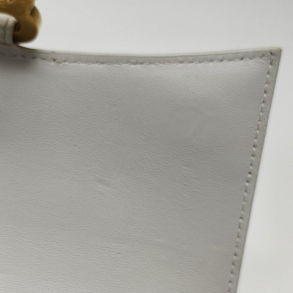 Hourglass Wallet On Chain Mini Calfskin White