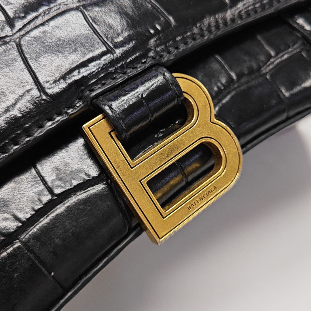 Hourglass S Calfskin Black