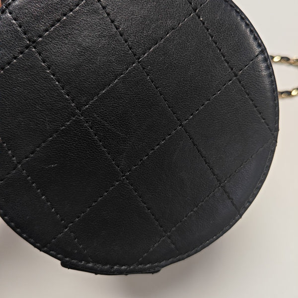 Quilted Lambskin Shoulder Bag Black