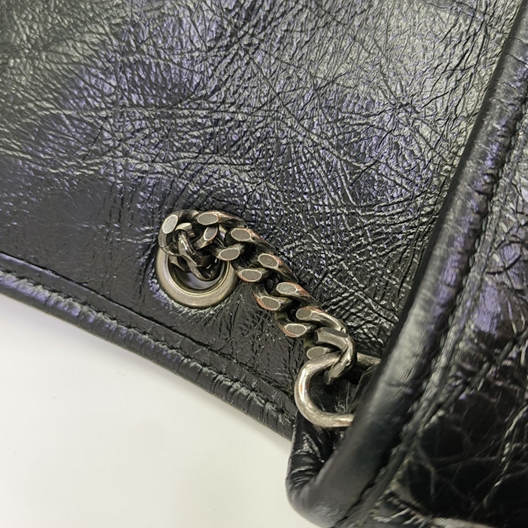 NIKI Mini Chevron Calfskin Black
