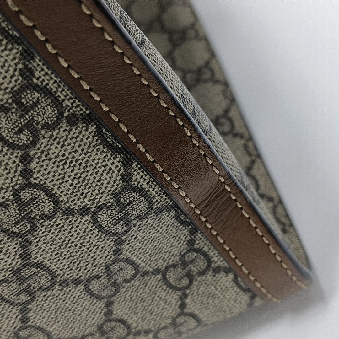 Padlock Medium Monogram Coated Canvas Beige