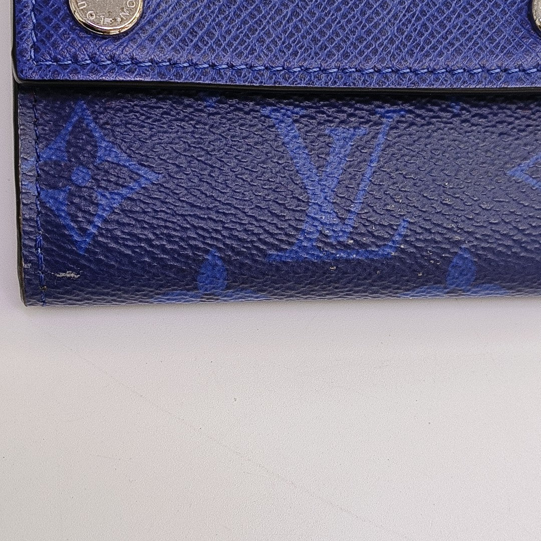 DISCOVERY Monogram Calfskin Blue Wallet