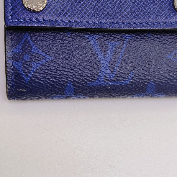 DISCOVERY Monogram Calfskin Blue Wallet