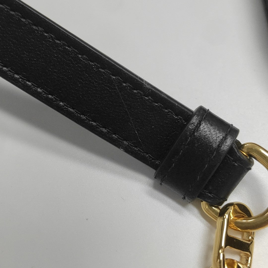 Jolie Top Handle Mini Cannage Lambskin Black