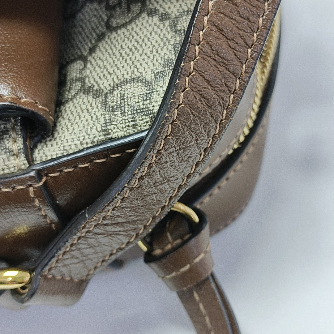 Horsebit 1955 Small Coated Canvas Beige