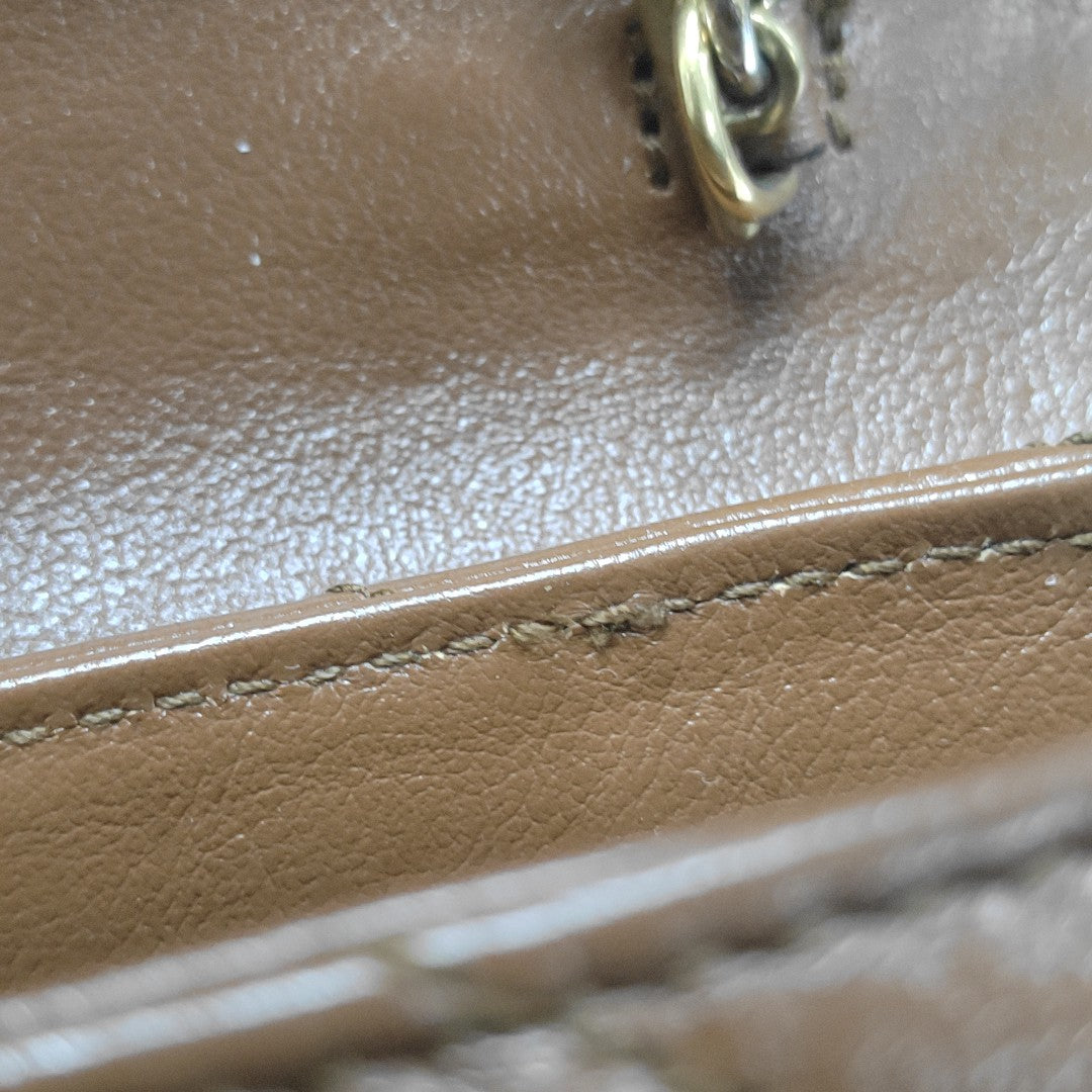 GG Marmont Mini Quilted Calfskin Brown