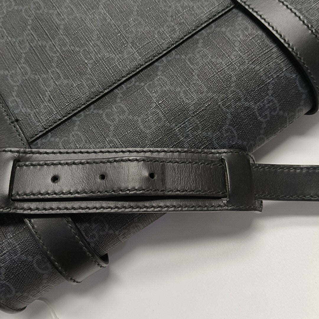 Monogram Coated Canvas Shoulder Bag Black