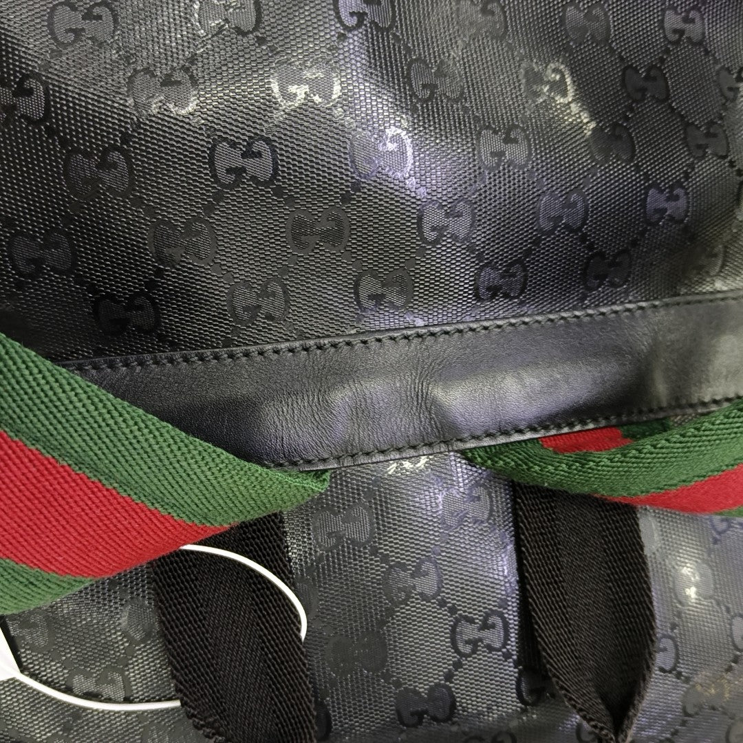 Monogram Coated Canvas Backpack Black