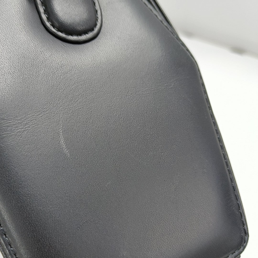 Calfskin Top Handle Bag Black