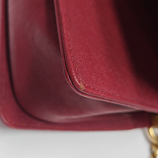 BOY CHANEL Medium Chevron Grained Calfskin Red