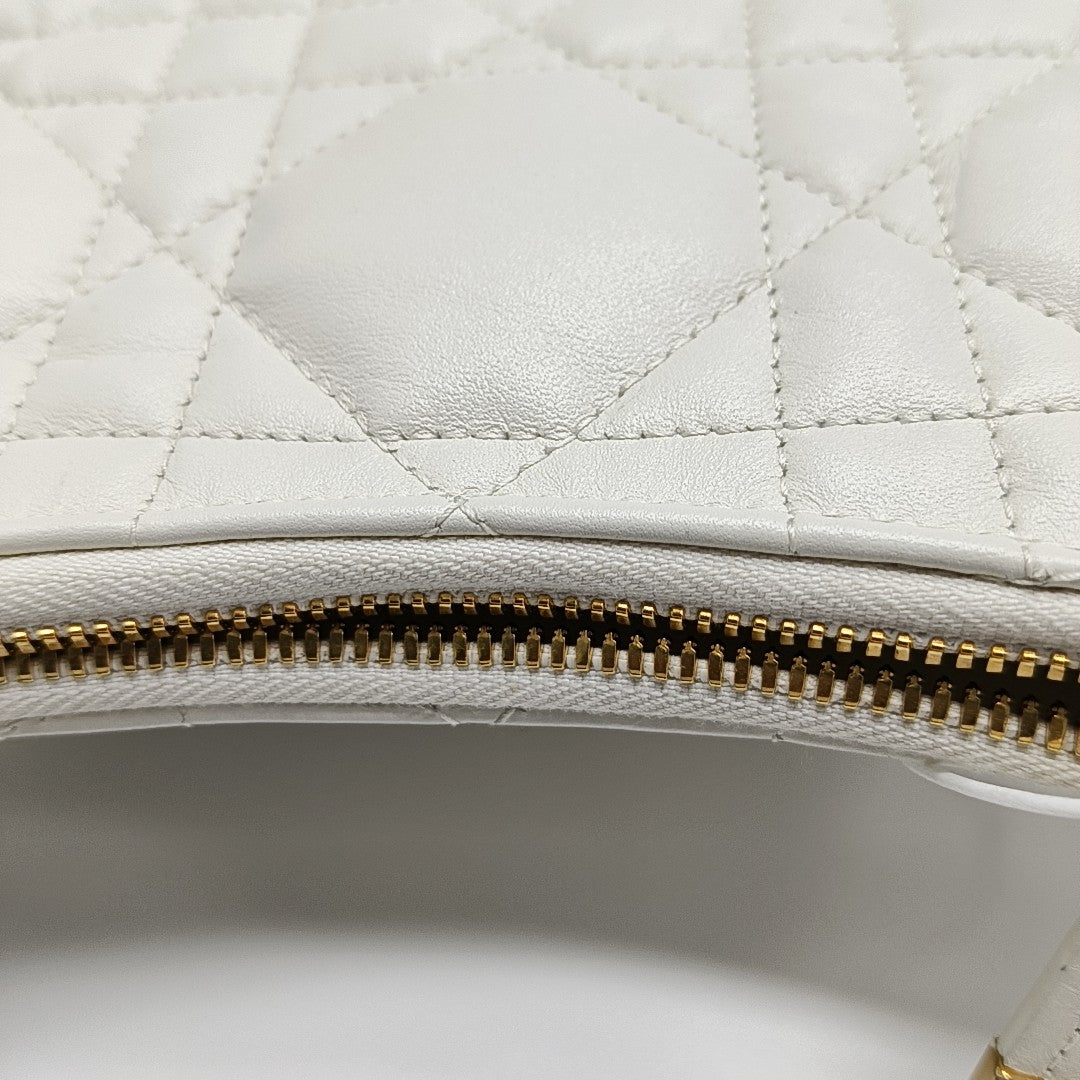 Miss Caro Mini Cannage Lambskin White