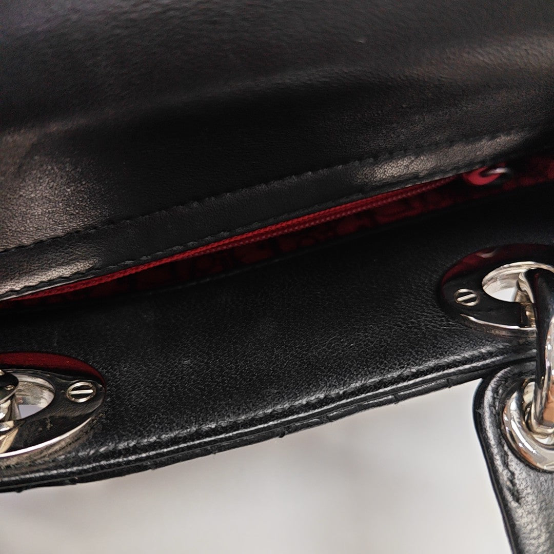 Lady Dior Mini Cannage Lambskin Black