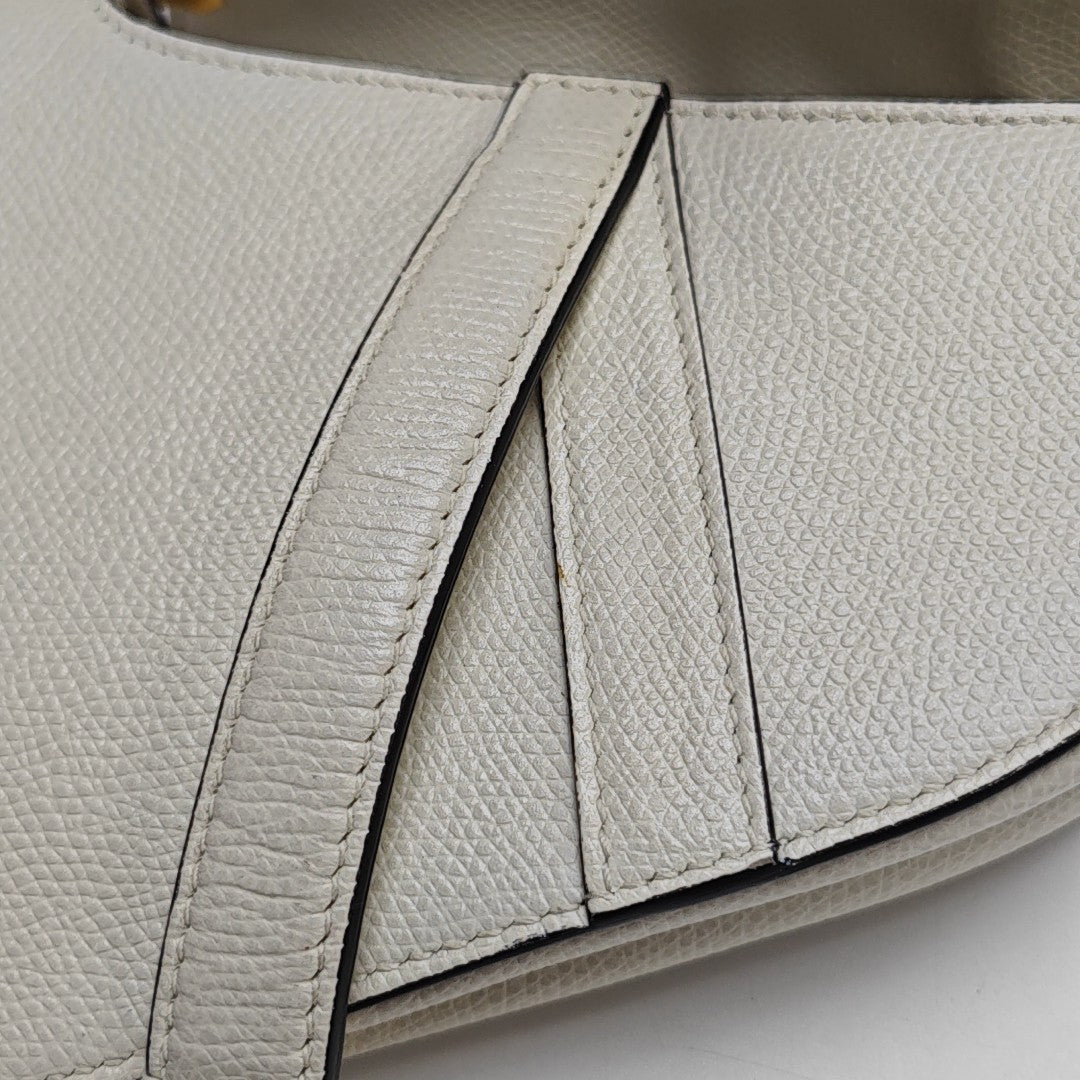 Saddle Mini Calfskin White