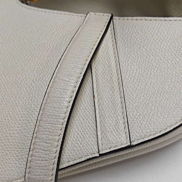 Saddle Mini Calfskin White