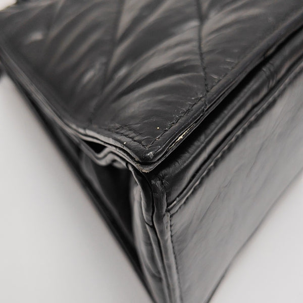 Crush Medium Quilted Calfskin Black