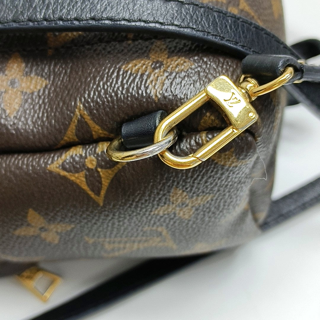 Authenticated pre-owned  PALM SPRINGS Mini Monogram Coated Canvas Brown - Backpack at Looply