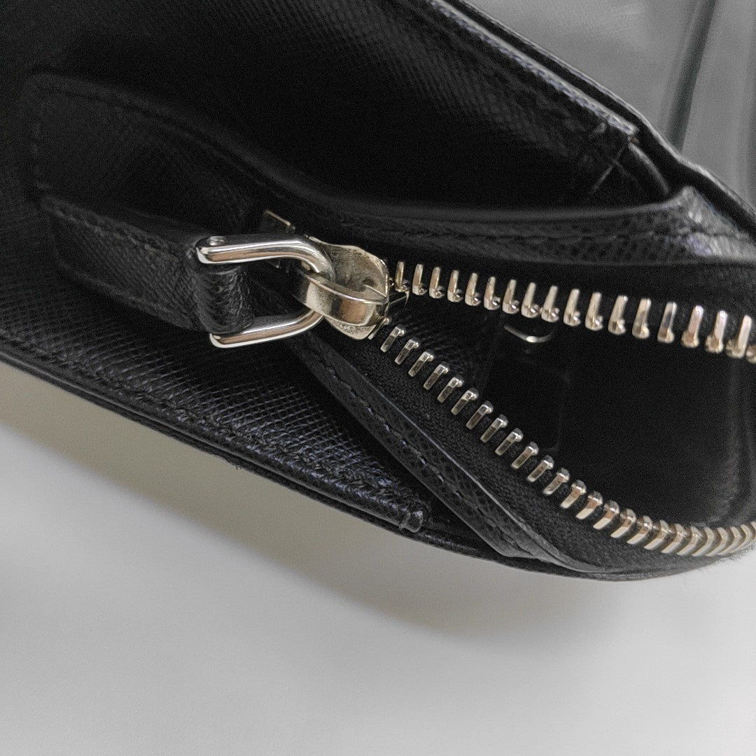 Saffiano Calfskin Clutch Black