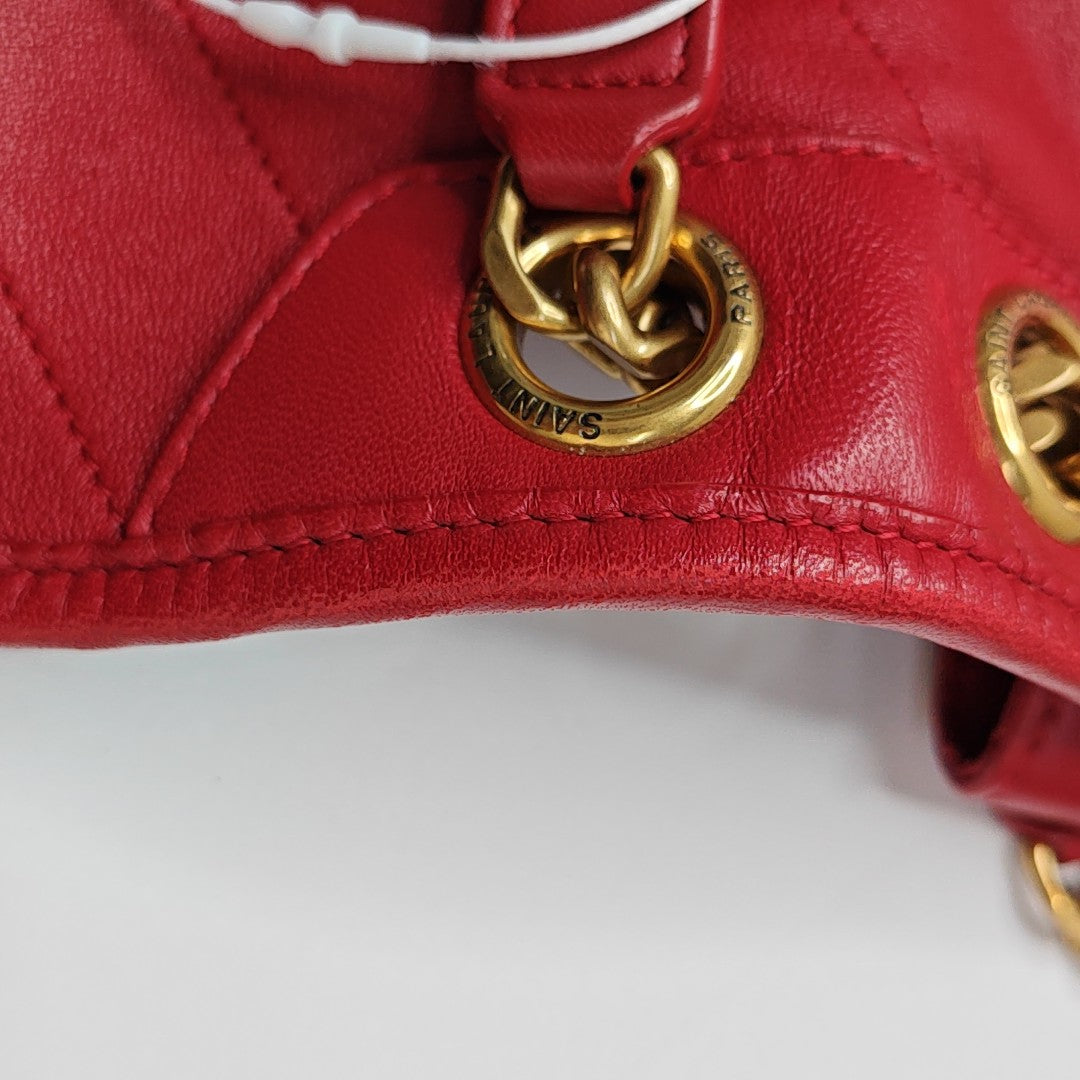 NIKI Medium Chevron Lambskin Red