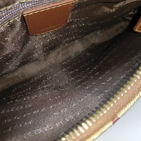 Coated Canvas Shoulder Bag Brown