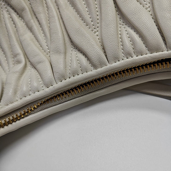Wander Matelassé Small Quilted Lambskin White