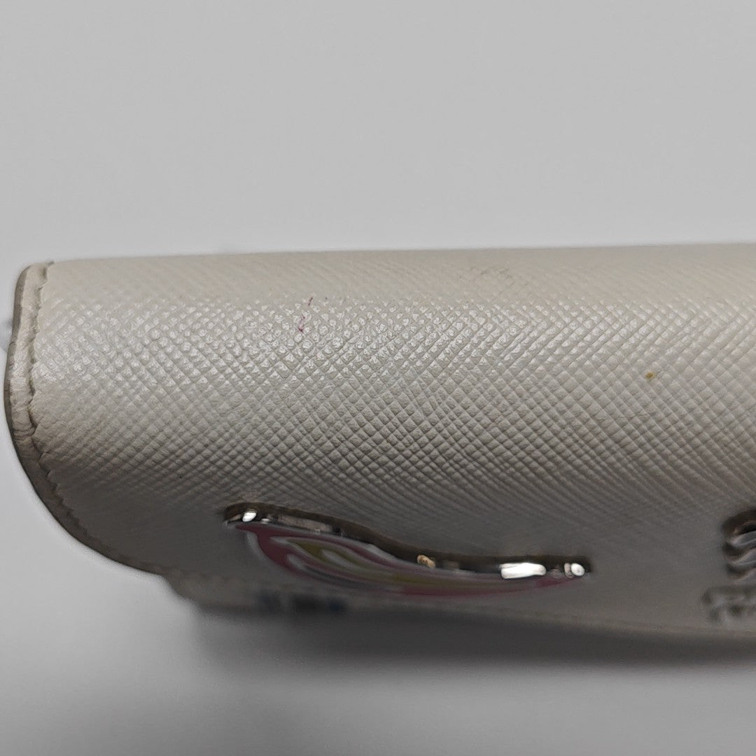 Saffiano Calfskin Shoulder Bag White