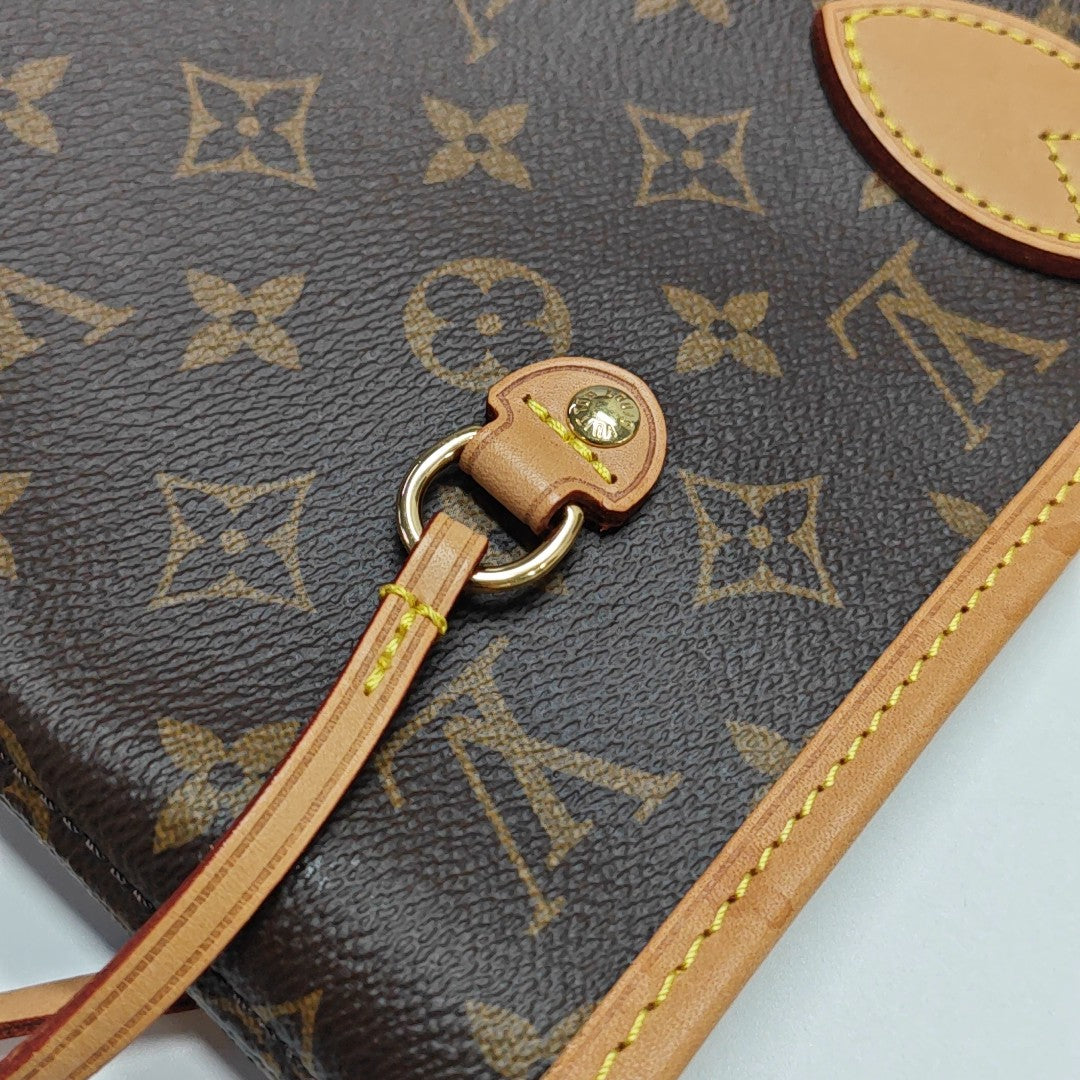 NEVERFULL MM Monogram Coated Canvas Brown