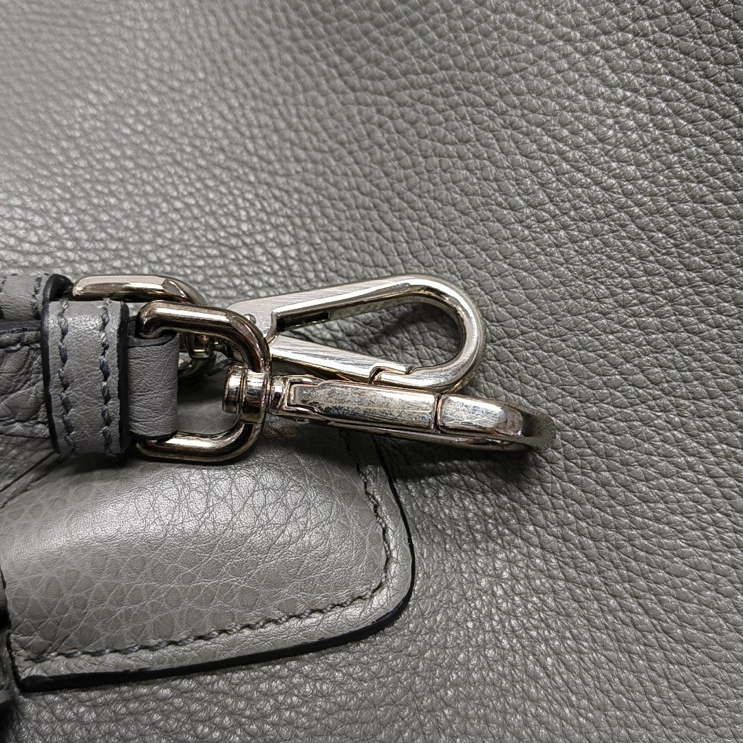 Leather Tote Bag Gray