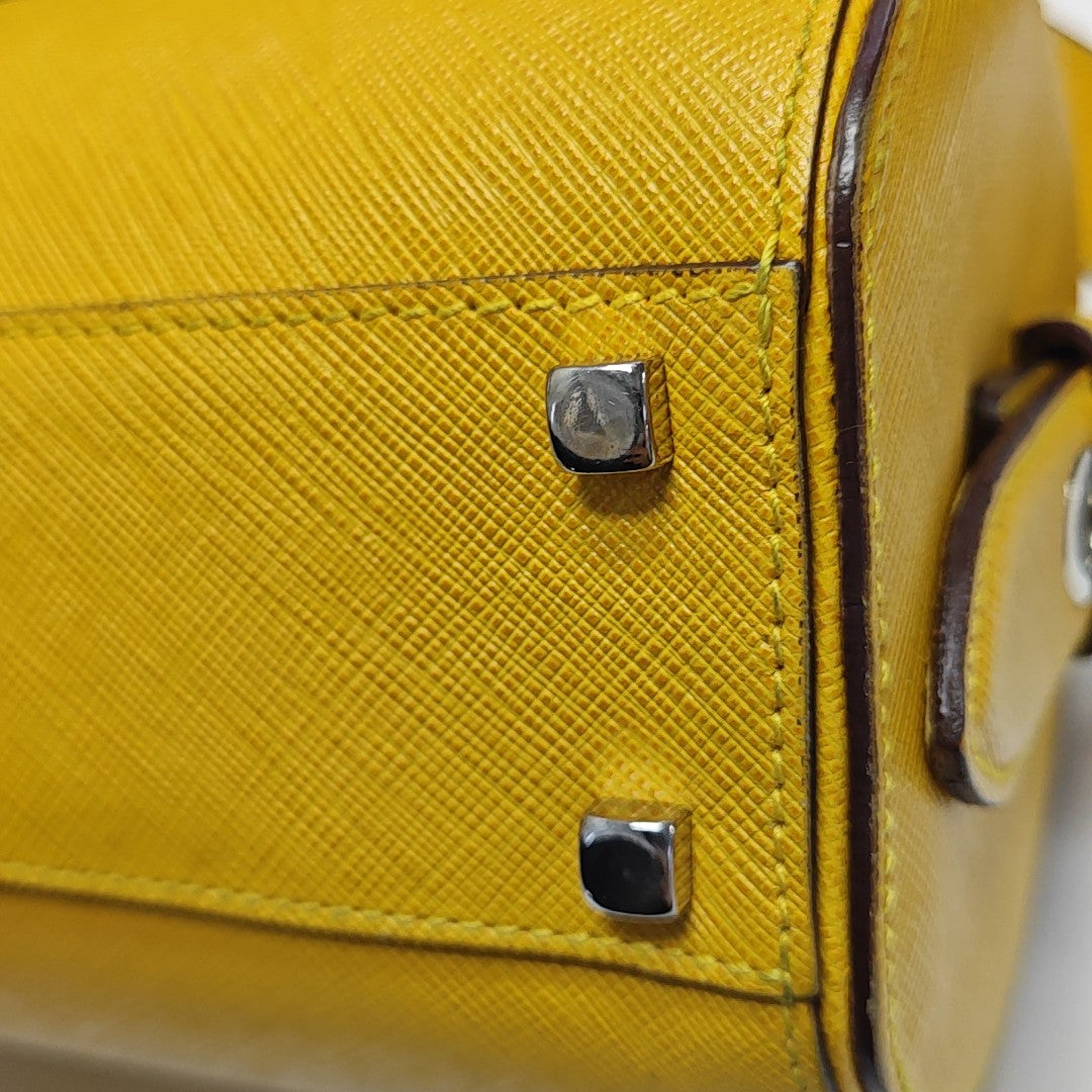 Calfskin Top Handle Bag Yellow