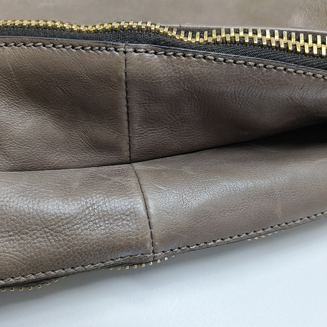 Calfskin Shoulder Bag Brown