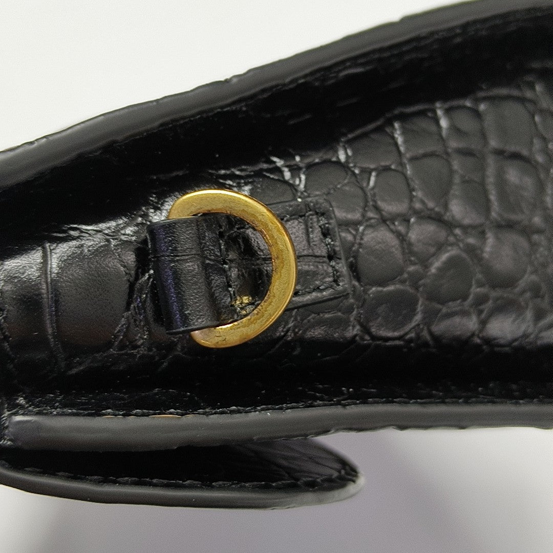 Leather Shoulder Bag Mini Black