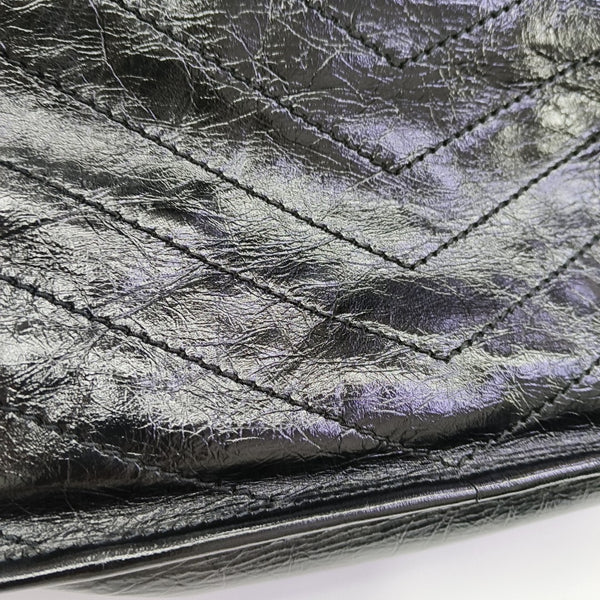 NIKI Medium Chevron Calfskin Black